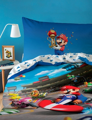 Garnitur «Mario Kart», Duvetanzug 160 x 210 cm + Pfulmenanzug 65 x 100 cm
