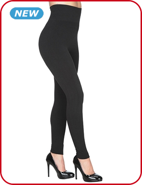 Leggings mit Bauchkontrolle und hoher Taille, schwarz