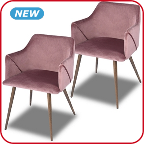 2er-Stuhlset «Aldridge», Sitzhöhe 45 cm, Sitztiefe 44 cm, total B 53 x H 75 x T 54 cm, rosa