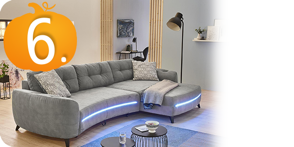 Sofa «Connect», Licht und Ton, Bluetooth, hellgrau