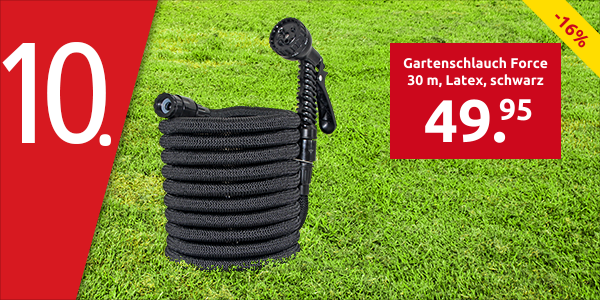 Gartenschlauch Force 30 m, Latex, schwarz