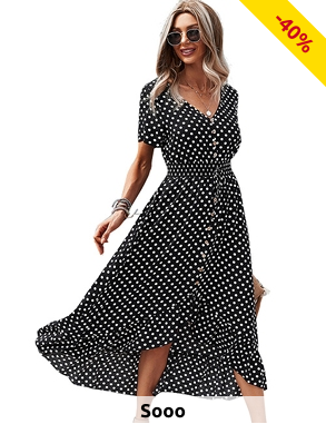 Kleid «Allure», schwarz/weiss gepunktet