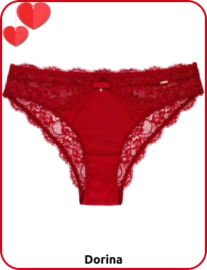 Slip mit Spitze von Dorina, rot