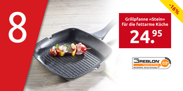 Grillpfanne «Stein» für die fettarme Küche
