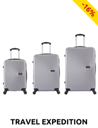 TRAVEL EXPEDITION Koffer «Ibiza», 3er-Set, silber