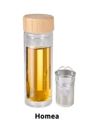 Homea Isolierflasche «Tea Bottle», aus Glas, mit Infusor