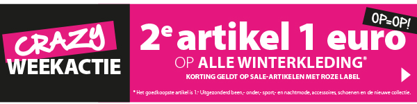 Crazy weekactie: 2e artikel 1 euro!