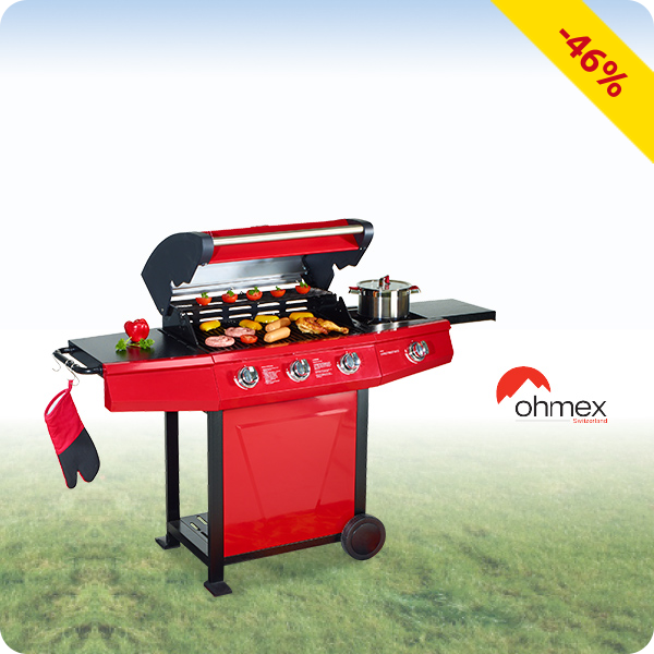 Gas-Grill BBQ 3005 von Ohmex mit 2 Grillflächen