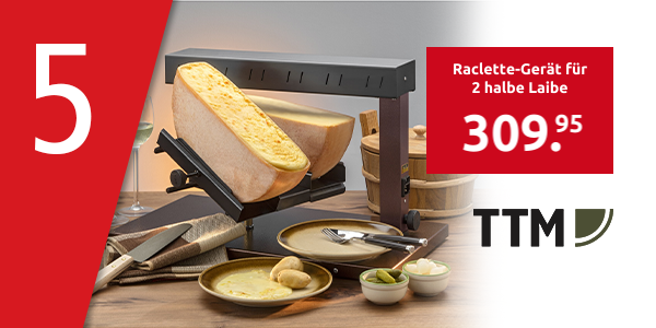 TTM Raclette-Gerät für 2 halbe Laibe