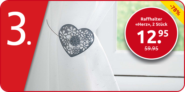 Raffhalter «Herz», 2 Stück