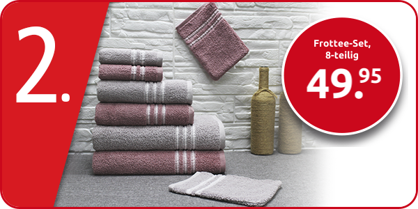 Frottee-Set mit Jacquard-Motiv, 8-teilig, rosa/grau