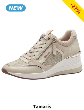 Tamaris Sneakers mit Keilsohle, beige