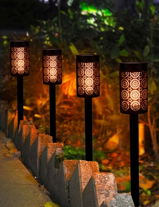 Solarlampe «Torche», 4 Stück, mit Erdspiess