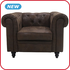 Sessel «Chesterfield», B 107 cm, braun