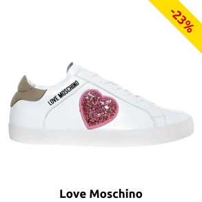 LOVE MOSCHINO Sneakers «Free love», beige/rot