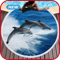 Strandtuch rund «Delfin», Ø 150 cm