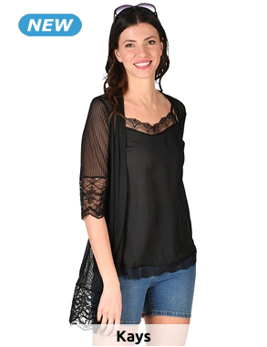 Cardigan transparent, schwarz
