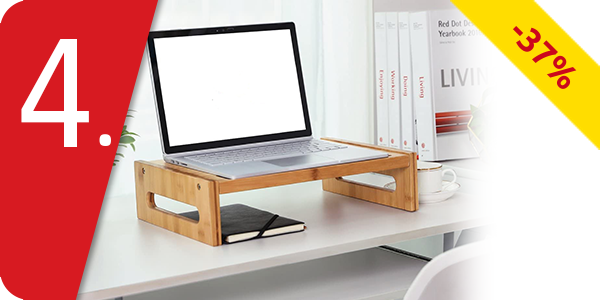 SONGMICS Bildschirmständer aus Bambus