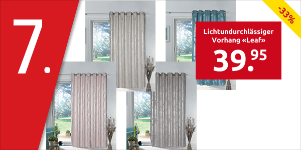 Lichtundurchlässiger Vorhang «Leaf», blau