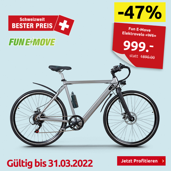 Fun E-Move Elektrovelo «W6», 6 Gänge, 25 km/h