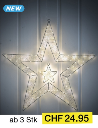 Weihnachtsstern aus Metall, 120 LEDs