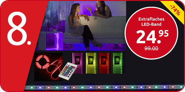 Extraflaches LED-Band mit Lichteffekten, 180 LEDs