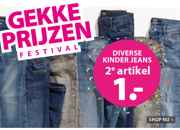 Diverse kinder jeans 2e artikel nu 1 euro.