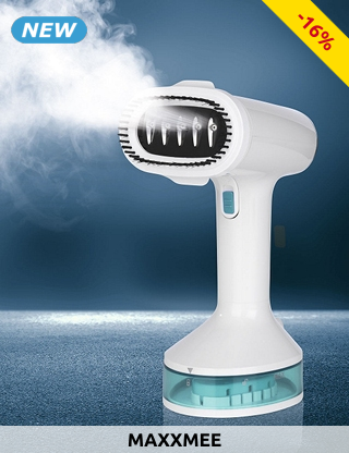 Transportierbare Dampfbürste, weiss/blau