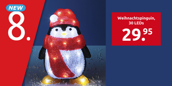 Weihnachtspinguin, 30 LEDs