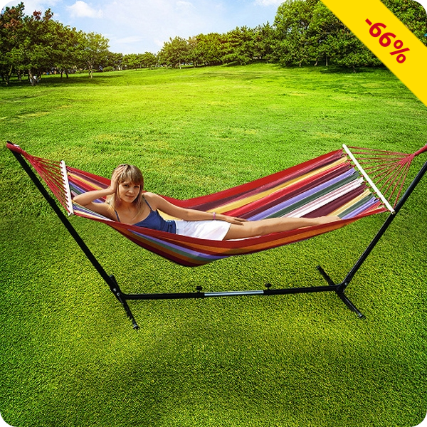 Hängematte, reine Baumwolle, L 190 x B 100 cm