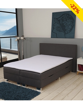 Bett Box «Daven», 140 x 200 cm, mit Schubladen, anthrazit