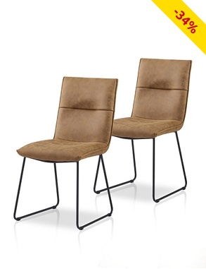 Stühle «Tessa», 2er-Set, braun/schwarz