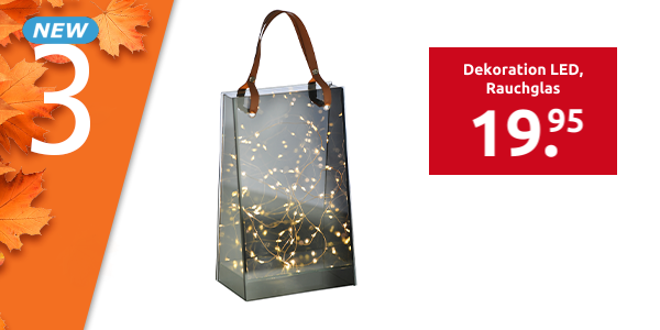 Dekoration LED «Smoky Glass Bag», Rauchglas