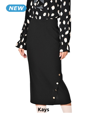 Jupe, lang mit Rückenschlitz, schwarz