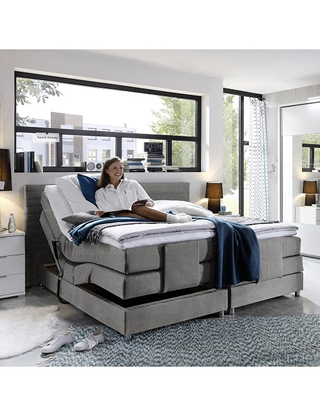 Elektrisches Boxspringbett «Elisande», 160 x 200 cm, grau