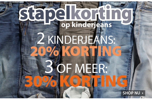 STAPELKORTING! Bij terStal stapelt de korting zich op op kinderjeans