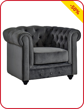 Sessel «Chesterfield», grau