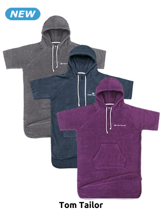 TOM TAILOR Bademantel «Tom» aus reiner Baumwolle, grau