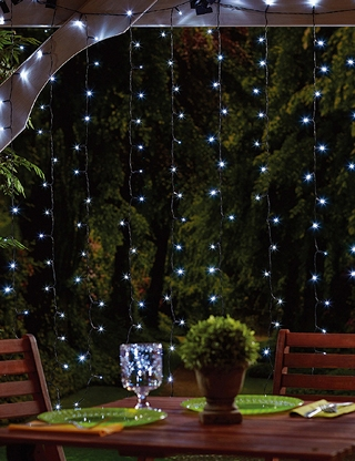 Solar-Lichterkette mit Hanfseil, 192 LEDs