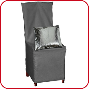 Stuhlhusse mit Schleifen, grau