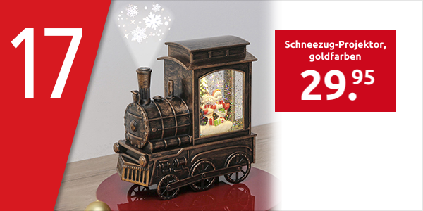 Schneezug-Projektor, goldfarben