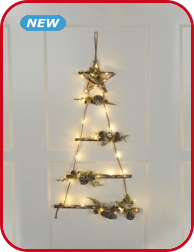 Leiter in Weihnachtsbaum-Form, 30 LED, 84 cm