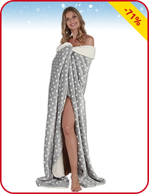 Fleecedecke «Stars», grau