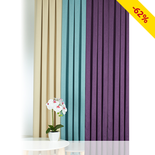 Lichtundurchlässiger Vorhang «Melli», prune meliert