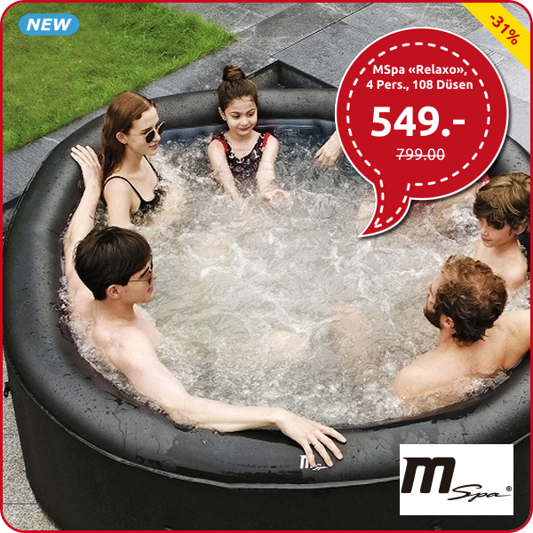 MSpa «Relaxo» aufblasbar, 4 Personen, 108 Jet-Düsen