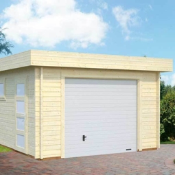 Einzelgarage Palmako Rasmus 19,0 m² mit Sektionaltor 360 x 550 cm natur