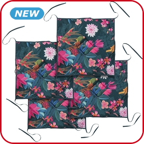 Stuhlkissen «Paradise», 4 Stück, blau