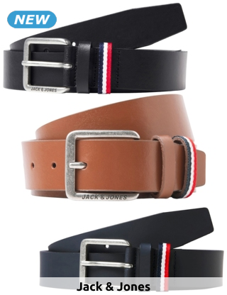 JACK & JONES Herrengürtel aus Leder, cognac