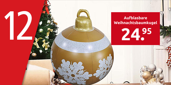 Aufblasbare Weihnachtsbaumkugel, Ø 60 cm, mit Pumpe