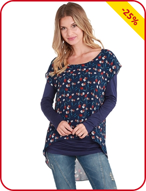 Tunika im Layerstyle, bedruckt